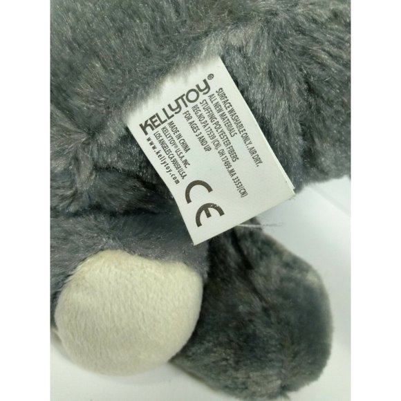 GREY RHINO 11" Natural Color Jungle Animal Soft Eyes Plush Kellytoy Original Toy - Picture 11 of 11